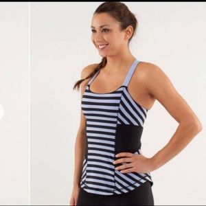 Lululemon Sea Stripe Polar Haze Workout Top, 8